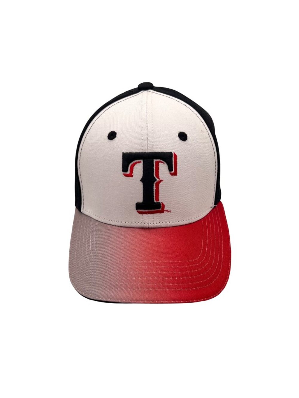 Texas Rangers Snapback Cap Gradient Bill American Flag Under & Embroidered Logos